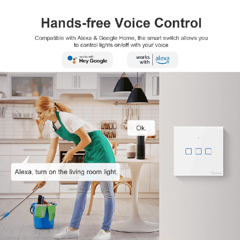 Buy Sonoff WiFi Smart Wall Touch Switch 2-Button White - T2EU2C-TX - WiFi Smart ... in Cyprus, Nicosia, Limassol, Larnaka, Pafos