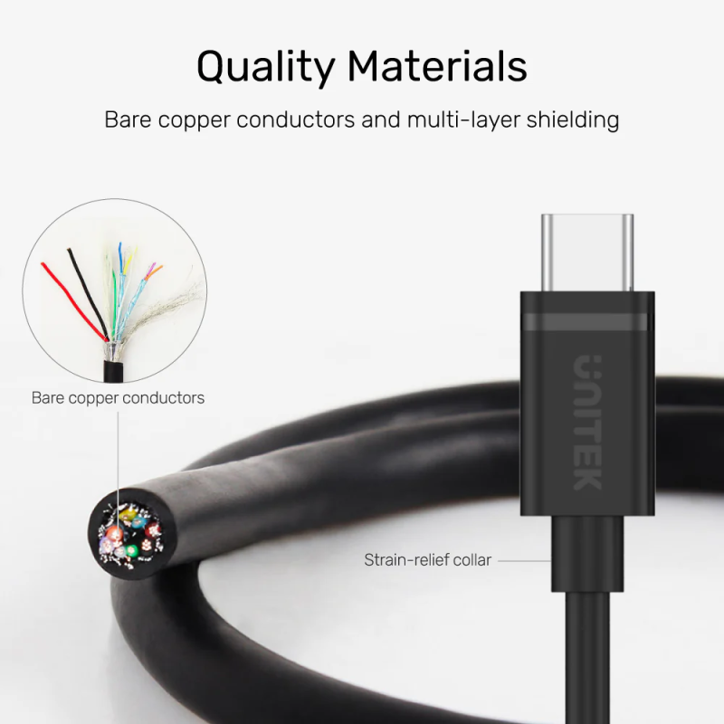 Buy Unitek USB-C to USB-C 3.0 Cable - Y-C477BK-2M - 2.0m in Cyprus, Nicosia, Limassol, Larnaka, Pafos