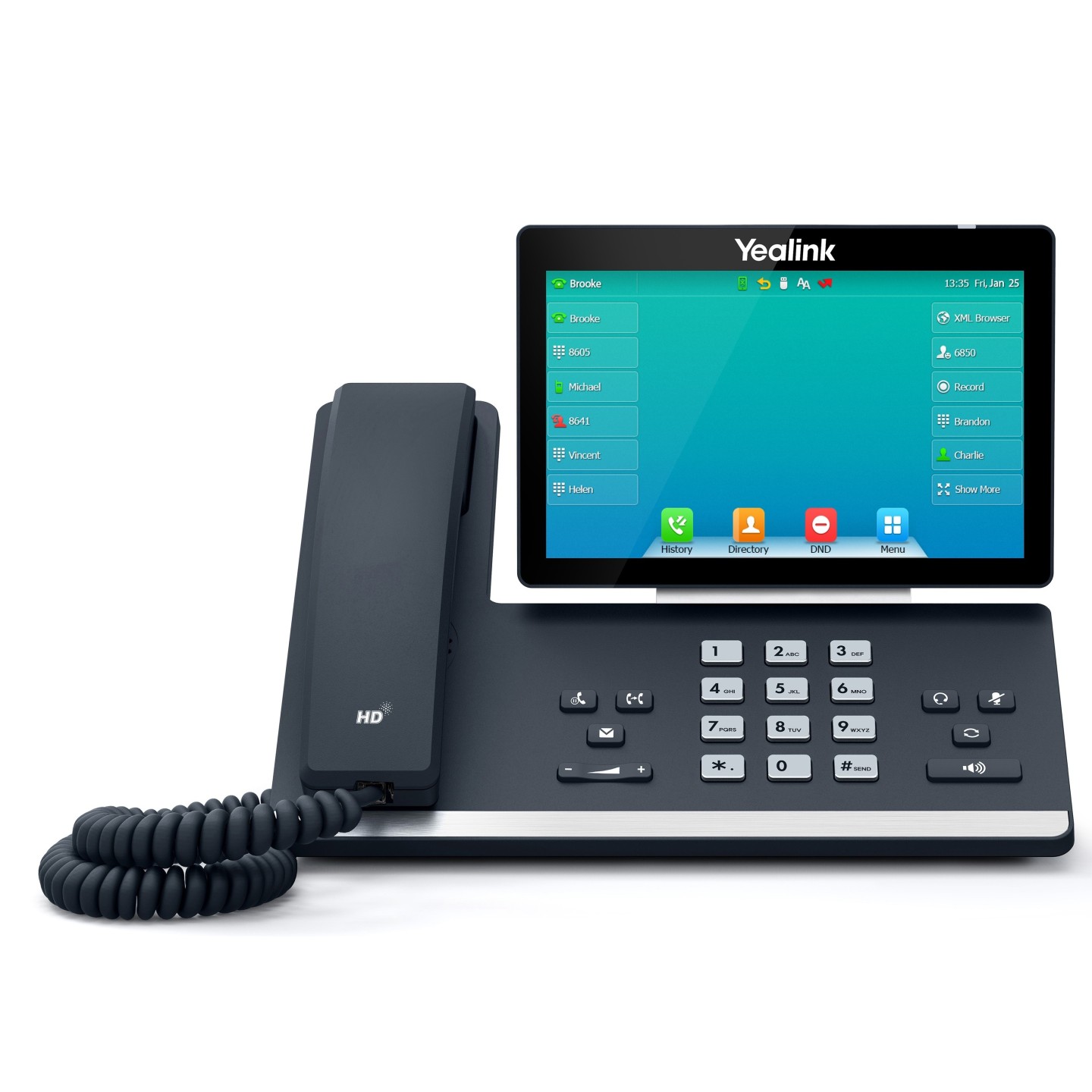 Yealink IP Phone Desktop PoE 7'' Gigabit, Color Touch Screen, USB, Expansion, Bluetooth & Wi-Fi T57W