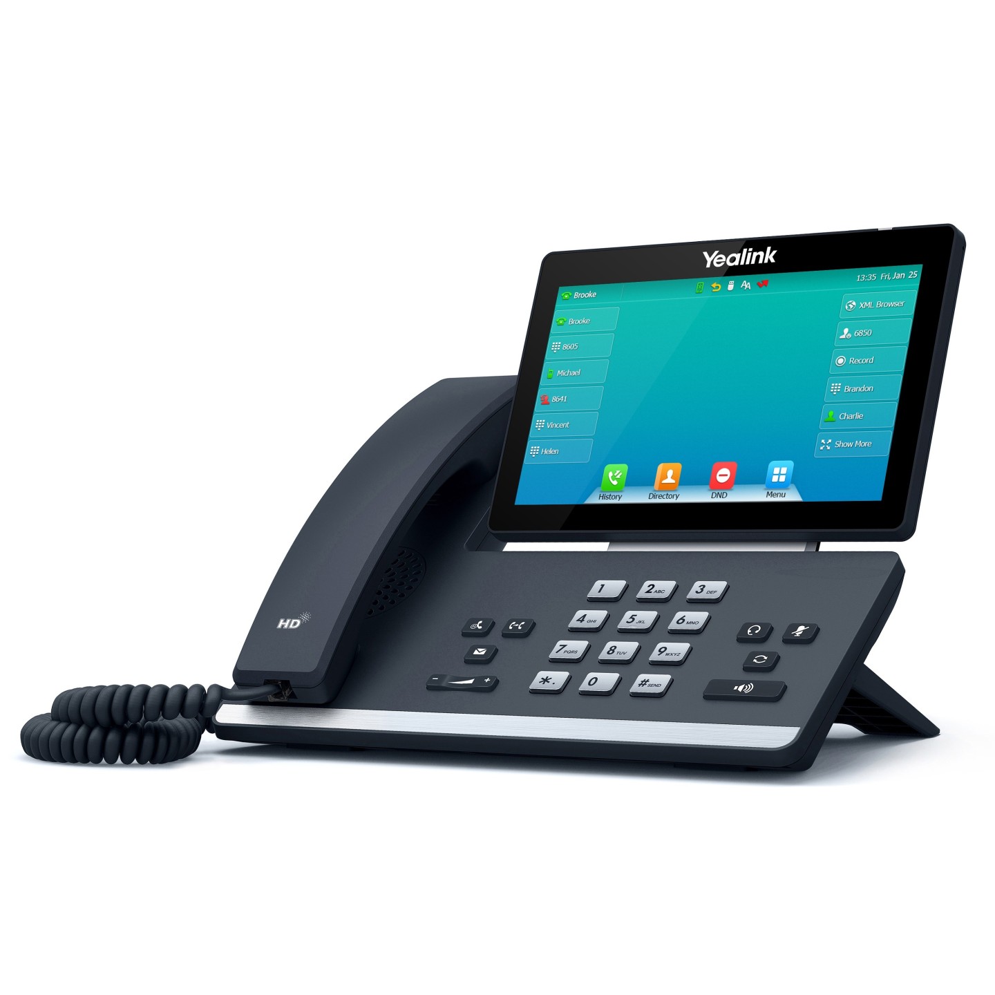 Yealink IP Phone Desktop PoE 7'' Gigabit, Color Touch Screen, USB, Expansion, Bluetooth & Wi-Fi T57W
