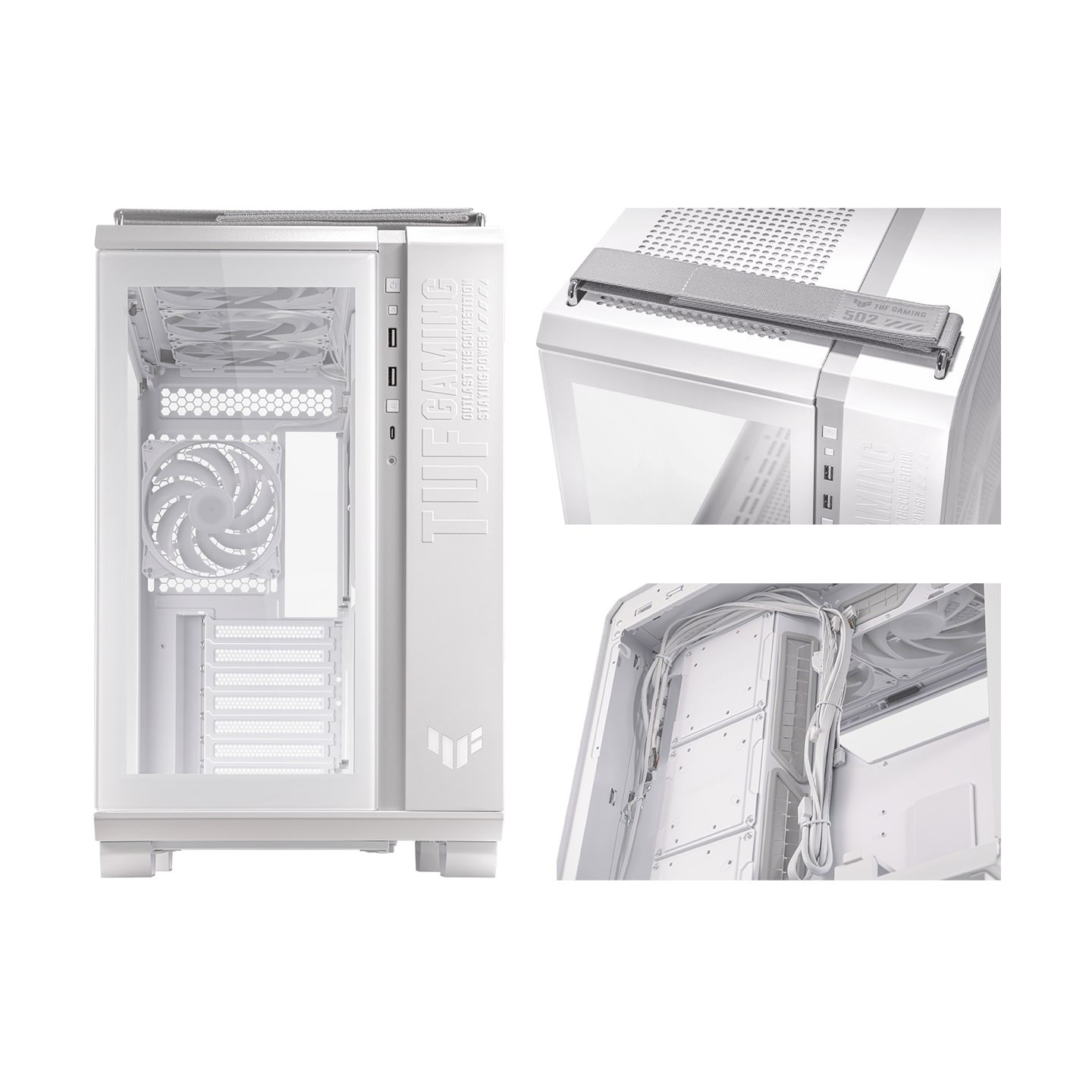 ASUS TUF Gaming GT502 PLUS Mid Tower ATX Case 4x ARGB Fans Tempered Glass White (Boxed) — Buy in Cyprus with Fast Delivery