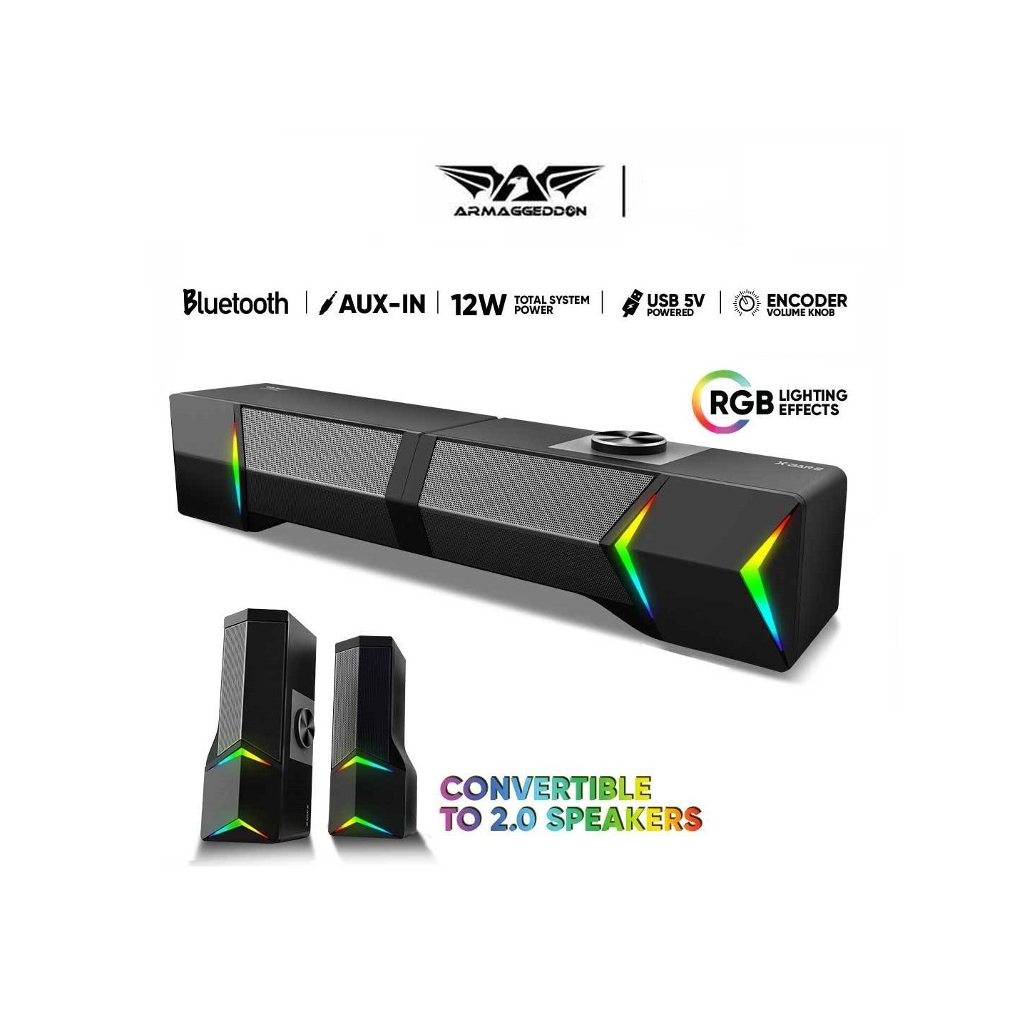 Armaggeddon SoundBar - X-Bar 2 - Detachable Gaming Stereo SoundBar — Buy in Cyprus with Fast Delivery