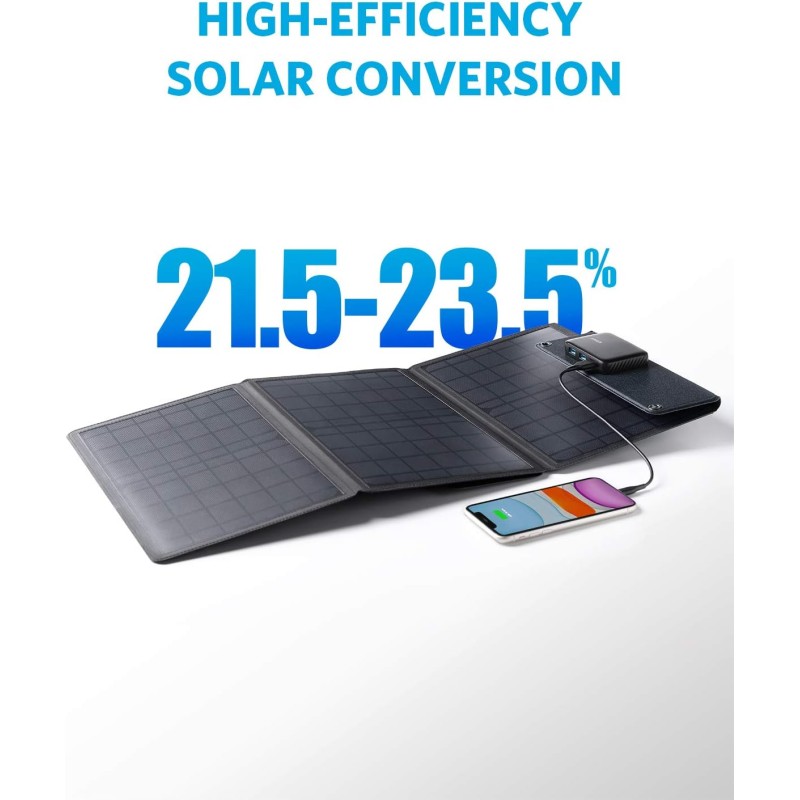 Buy Anker Portable & Foldable Solar Panel - 24W, 3x USB-A Ports in Cyprus, Nicosia, Limassol, Larnaka, Pafos