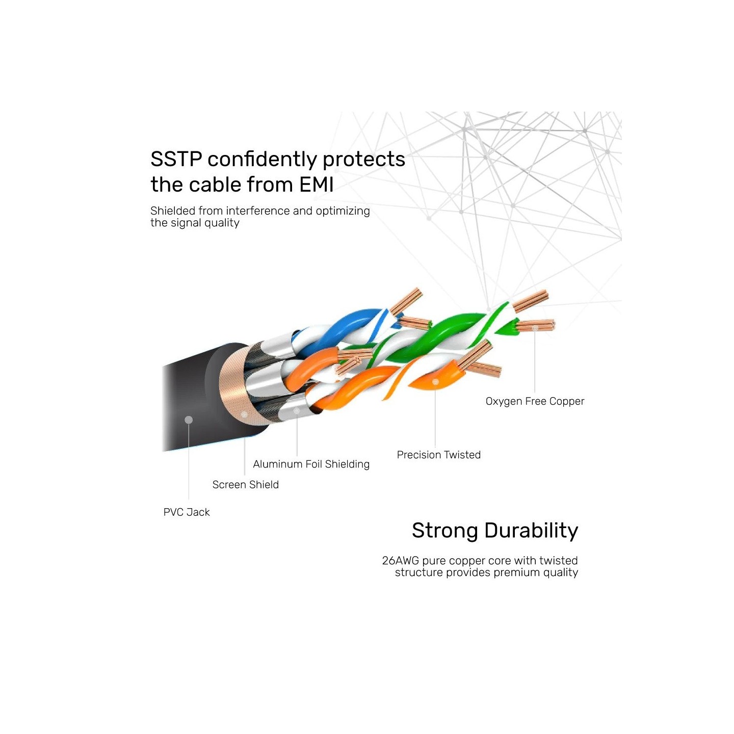 Unitek CAT7 Patch Cable SSTP 0.5m Black - C1808HBK - CAT7 Patch Cable SSTP 0.5m Black — Buy in Cyprus with Fast Delivery