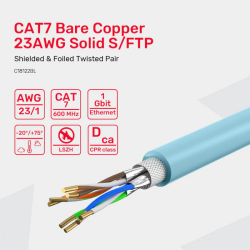 Buy Unitek Network Cable - C18122BL - CAT7 S FTP CPR LSZH 23AWG 305m Blue in Cyprus, Nicosia, Limassol, Larnaka, Pafos