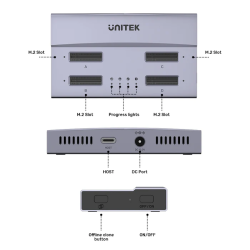 Buy Unitek HDK USB4 4-Bay M.2 SSD Docking Station - S1243B - Offline Clone in Cyprus, Nicosia, Limassol, Larnaka, Pafos