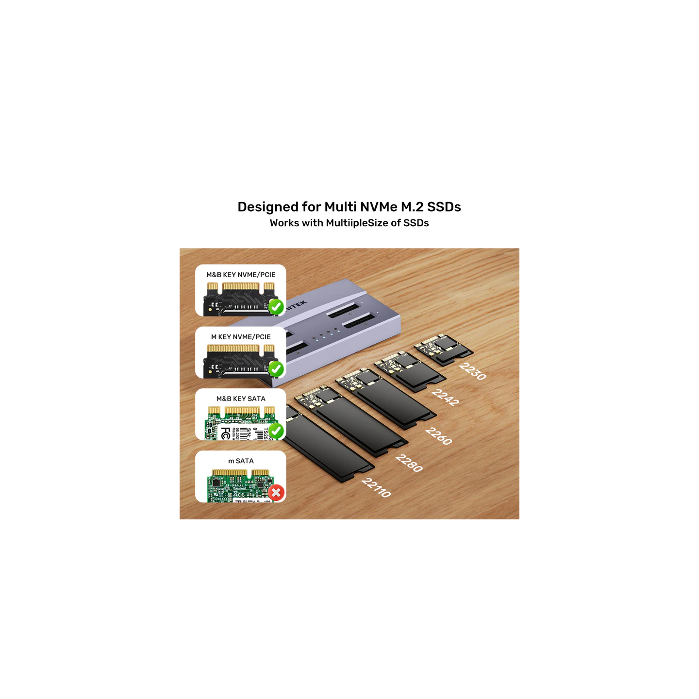 Unitek HDK USB4 4-Bay M.2 SSD Docking Station - S1243B - Offline Clone — Buy in Cyprus with Fast Delivery