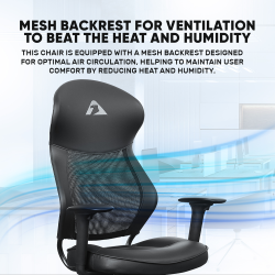 Buy Armaggeddon Office Chair - Mesh PVC FLEXION AIR Black in Cyprus, Nicosia, Limassol, Larnaka, Pafos