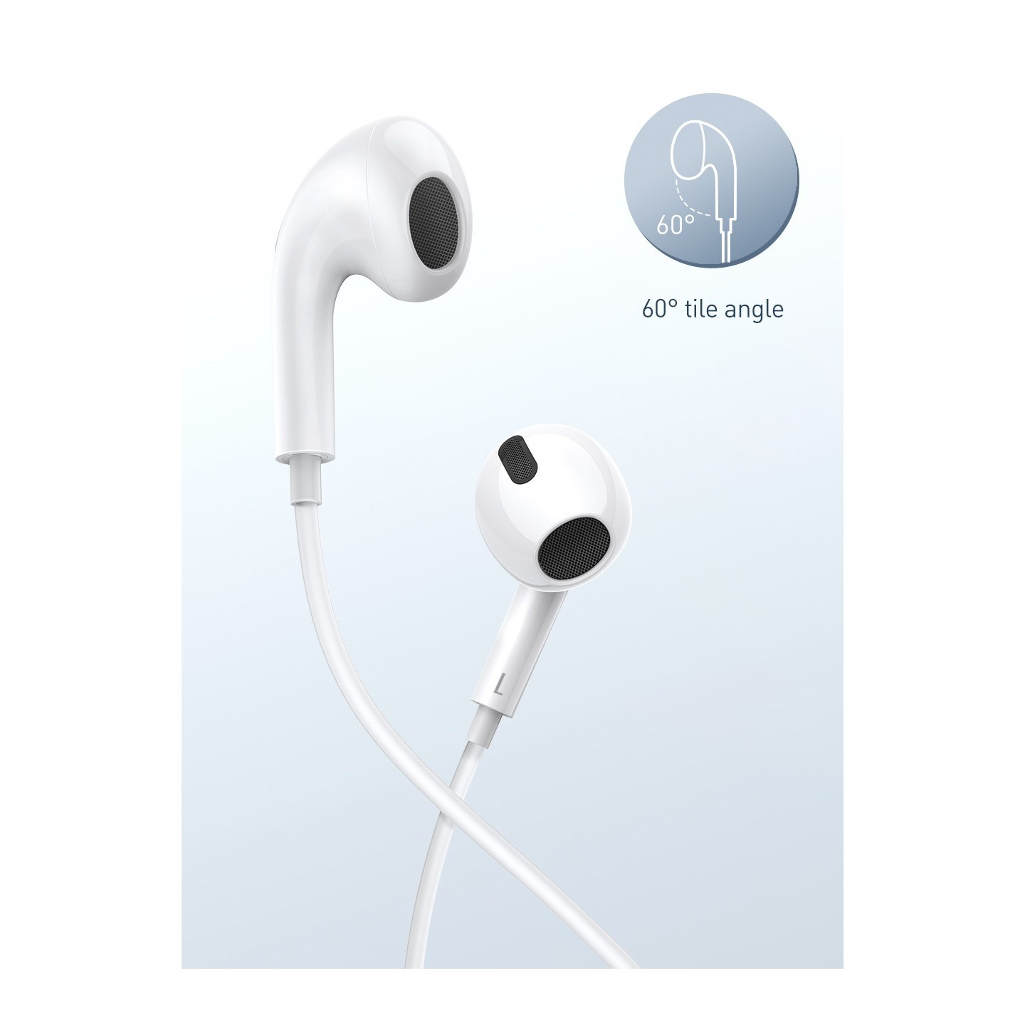 Baseus Headphones In Ear Wired 3.5mm - H17 - White — Buy in Cyprus with Fast Delivery