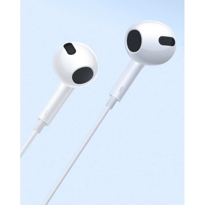 Buy Baseus Headphones In Ear Wired 3.5mm - H17 - White in Cyprus, Nicosia, Limassol, Larnaka, Pafos