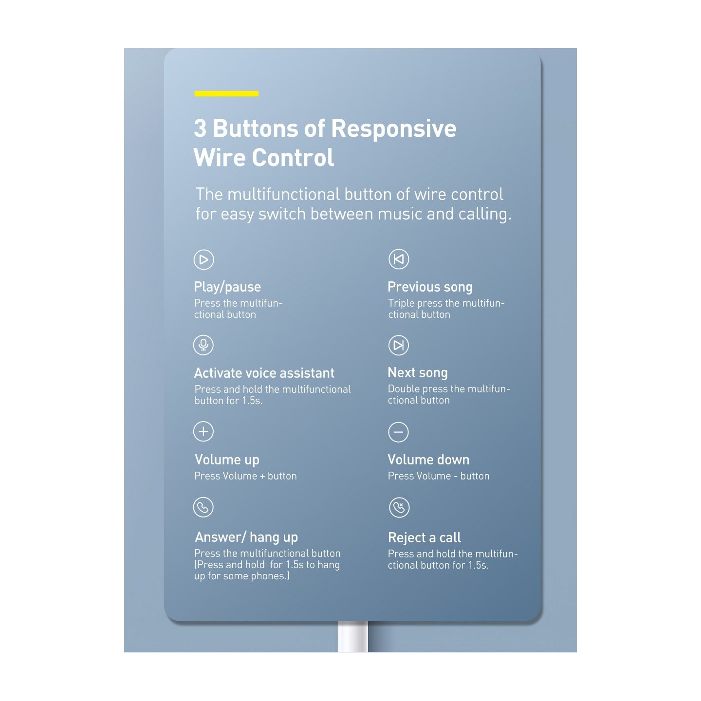 Baseus Headphones In Ear Wired 3.5mm - H17 - White — Buy in Cyprus with Fast Delivery