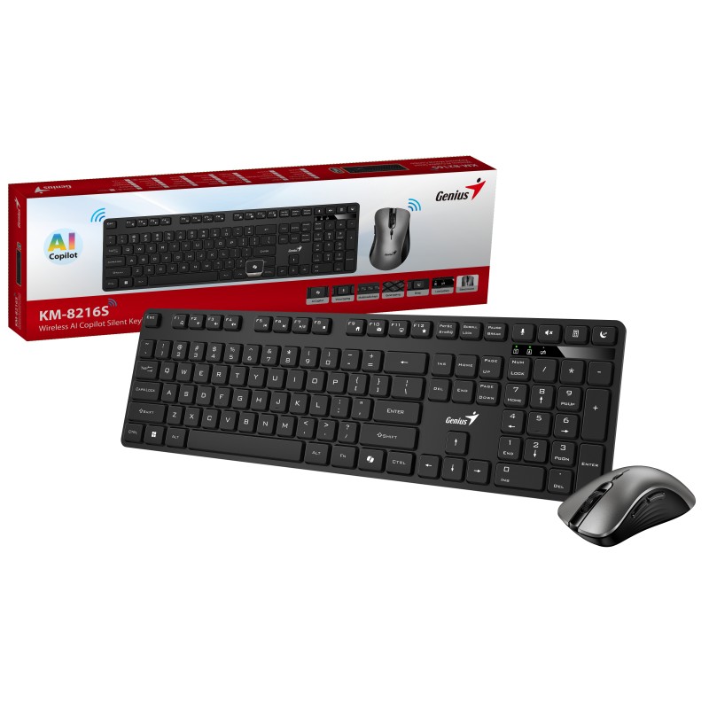 Buy Genius Keyboard-Mouse Set - KM-8216S - Wireless AI+Voice Typing Russian in Cyprus, Nicosia, Limassol, Larnaka, Pafos