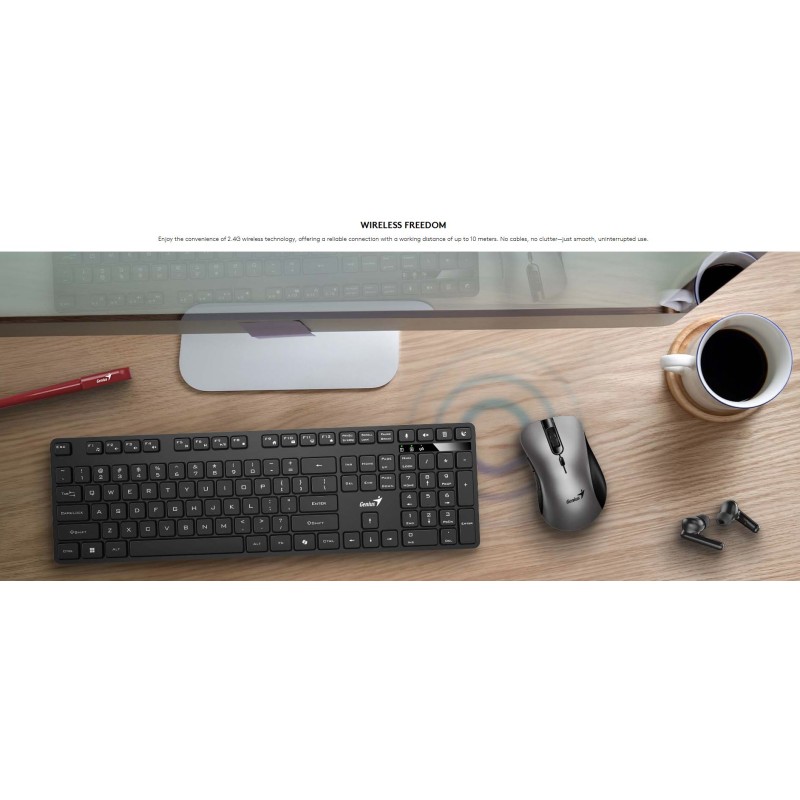 Buy Genius Keyboard-Mouse Set - KM-8216S - Wireless AI+Voice Typing Russian in Cyprus, Nicosia, Limassol, Larnaka, Pafos