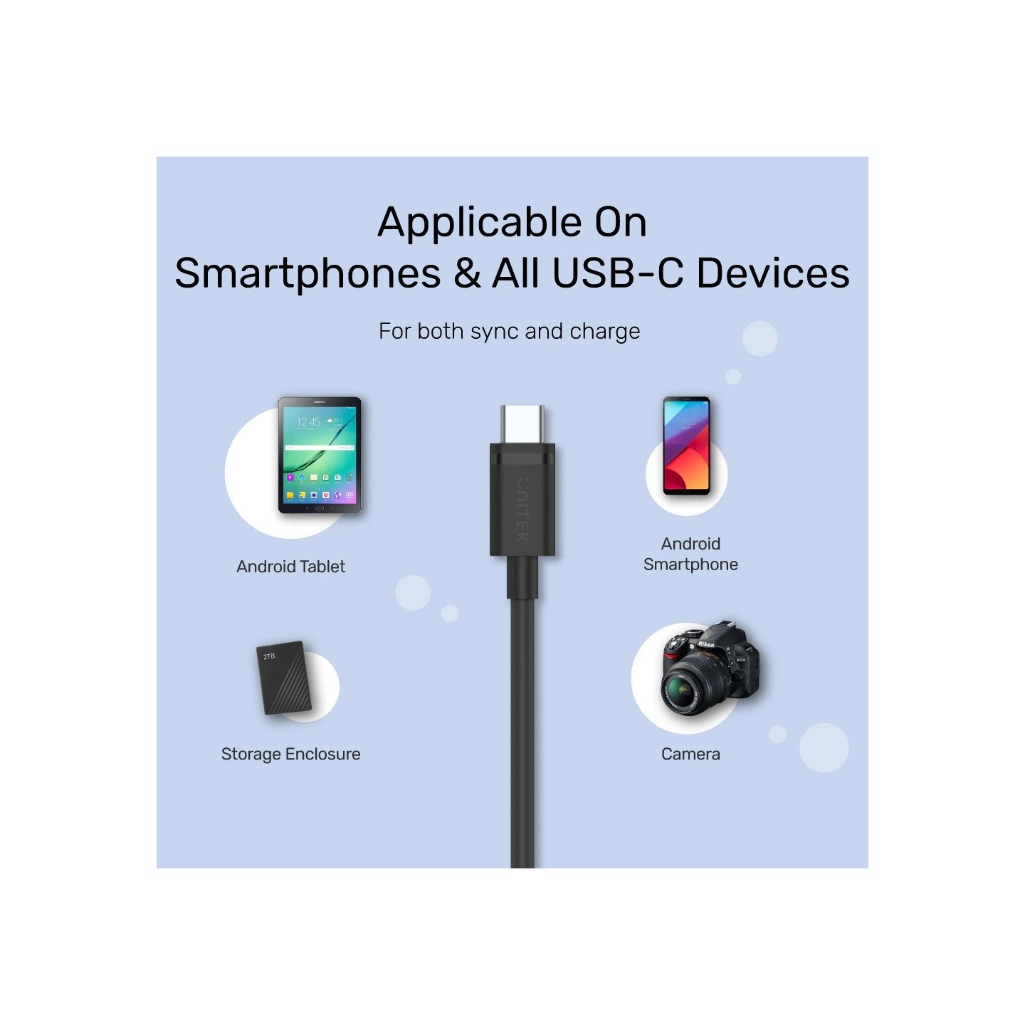 Unitek MC USB-C to USB-A 3.0 Cable 3.0m C14103BK-3M (Boxed) — Buy in Cyprus with Fast Delivery