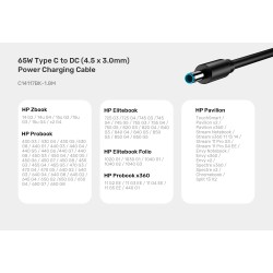 Buy Unitek UCL USB-C to DC Cable 1.8m 65W for HP 4.5x3.0mm - C14117BK - 1.8m 65W... in Cyprus, Nicosia, Limassol, Larnaka, Pafos