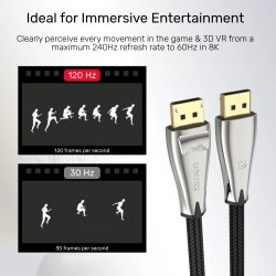 Buy Unitek DisplayPort Cable - C1606BNI - DisplayPort V1.4 Cable 8K60Hz 1m Silver in Cyprus, Nicosia, Limassol, Larnaka, Pafos