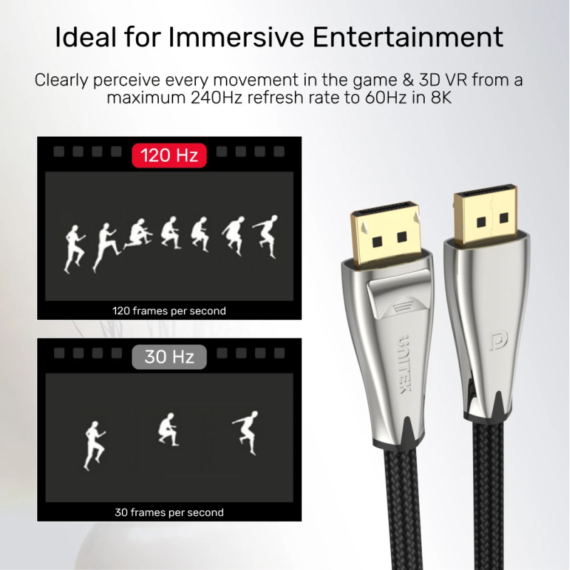 Buy Unitek DisplayPort Cable - C1606BNI - DisplayPort V1.4 Cable 8K60Hz 1m Silver in Cyprus, Nicosia, Limassol, Larnaka, Pafos