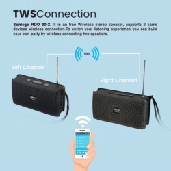 Buy SonicGear SONICGO! - RDO30-X - Portable BT FM USB Speaker Gray in Cyprus, Nicosia, Limassol, Larnaka, Pafos