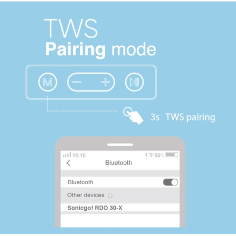 Buy SonicGear SONICGO! - RDO30-X - Portable BT FM USB Speaker Gray in Cyprus, Nicosia, Limassol, Larnaka, Pafos