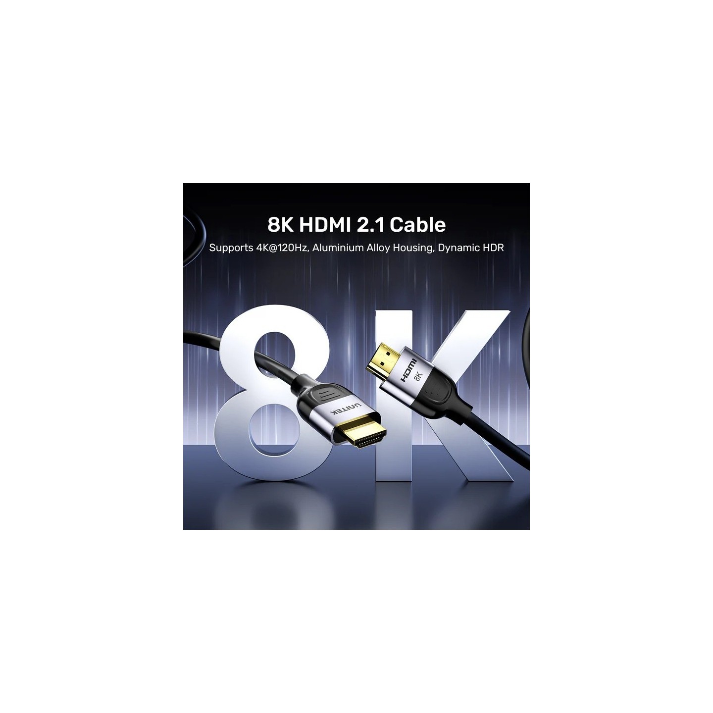Unitek HDMI 2.1 Cable 8K60Hz CCS Economy - C11086GY-5M - 5.0m — Buy in Cyprus with Fast Delivery