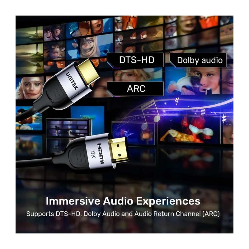 Buy Unitek HDMI 2.1 Cable 8K60Hz CCS Economy - C11086GY-5M - 5.0m in Cyprus, Nicosia, Limassol, Larnaka, Pafos