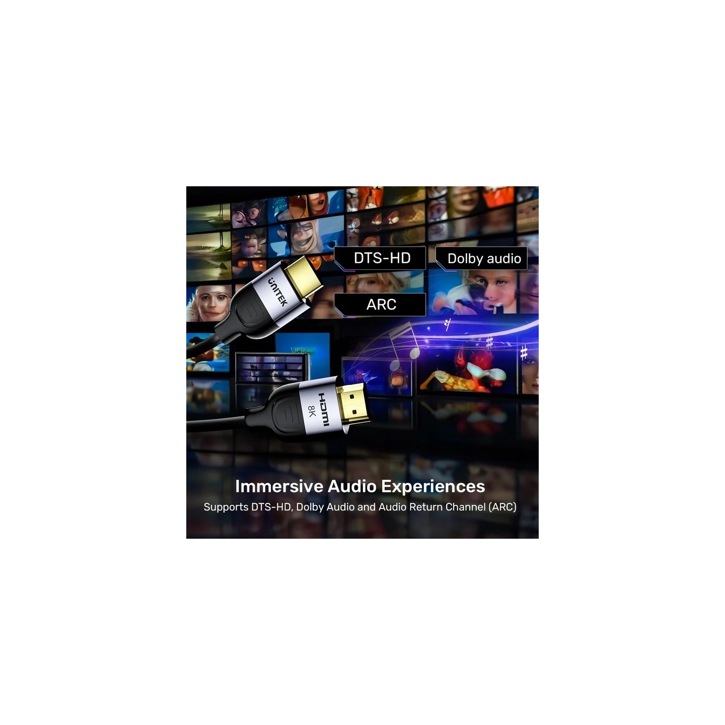 Unitek HDMI 2.1 Cable 8K60Hz CCS Economy - C11086GY-5M - 5.0m — Buy in Cyprus with Fast Delivery