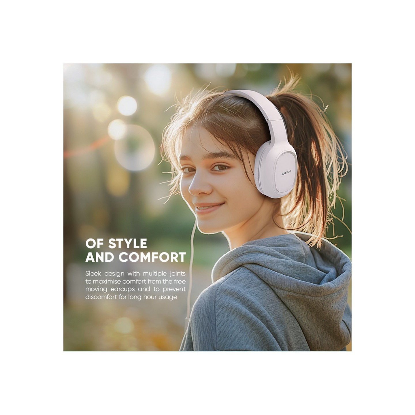 SonicGear Headphones - AIRPHONE 3 - Bluetooth Type-C Mist White — Buy in Cyprus with Fast Delivery