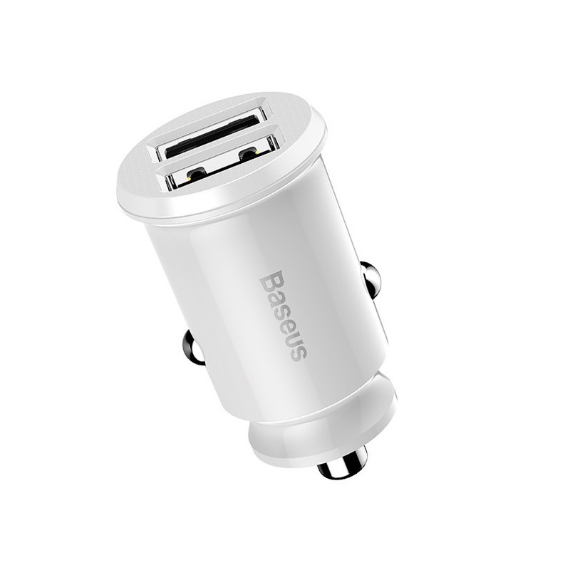 Buy Baseus Car Charger - CCALL-ML02 - Grain Car Charger 3.1A White in Cyprus, Nicosia, Limassol, Larnaka, Pafos