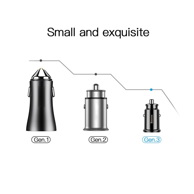 Buy Baseus Car Charger - CCALL-ML02 - Grain Car Charger 3.1A White in Cyprus, Nicosia, Limassol, Larnaka, Pafos