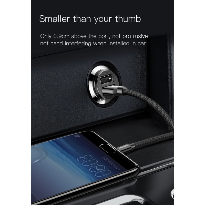 Buy Baseus Car Charger - CCALL-ML02 - Grain Car Charger 3.1A White in Cyprus, Nicosia, Limassol, Larnaka, Pafos