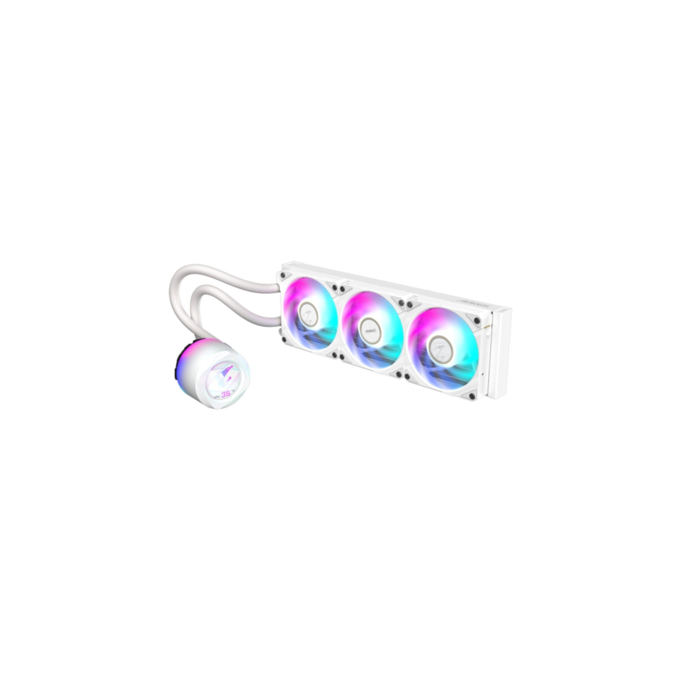 Gigabyte AORUS WATERFORCE X II 360i - 360mm AIO Liquid Cooler - White, ARGB, 3x120mm Fans, 300W TDP, Multi-socket Support