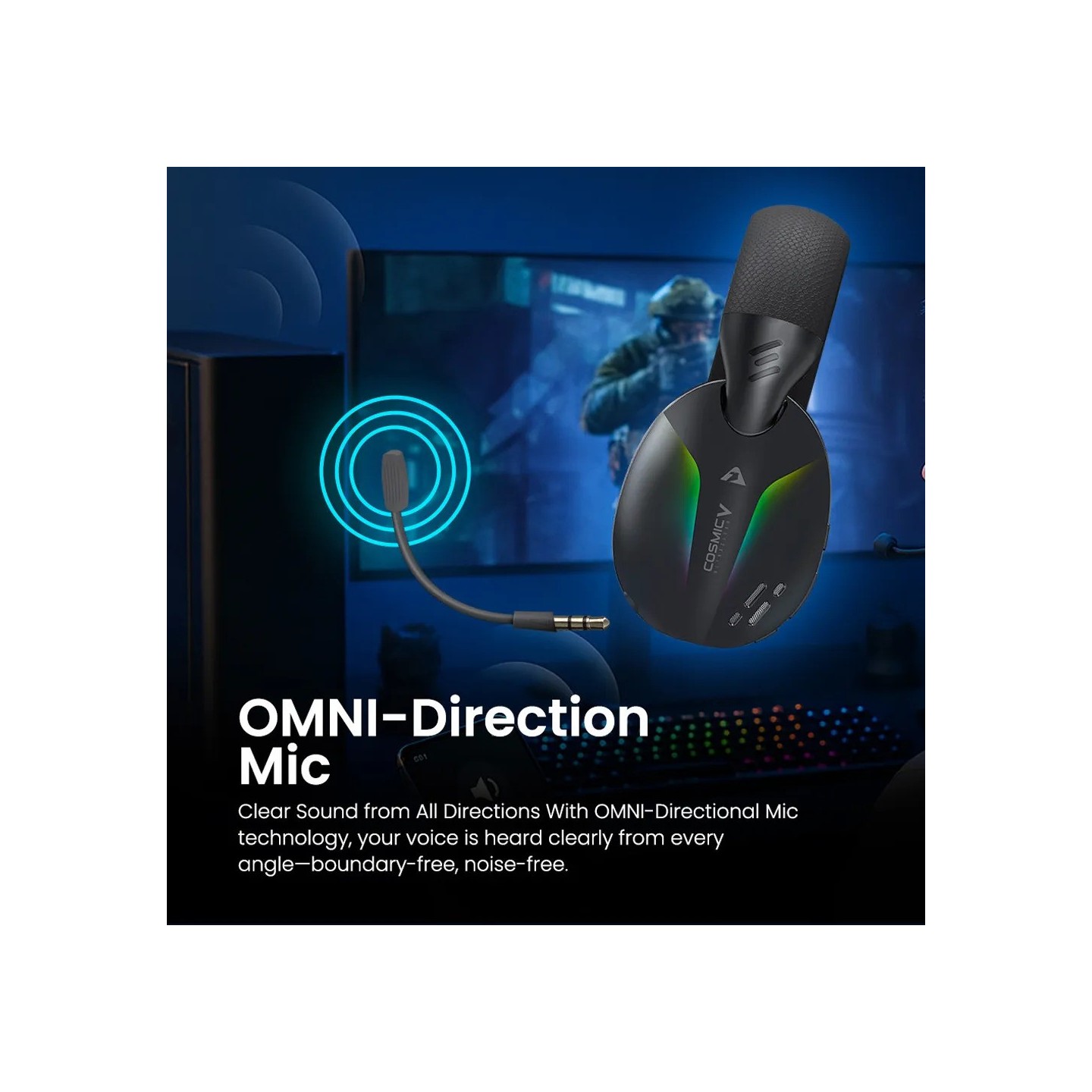 Armaggeddon Cosmic V Gaming Headset USB/3.5mm/2.4G/BT PU Leather Ultraclear White (Boxed) — Buy in Cyprus with Fast Delivery