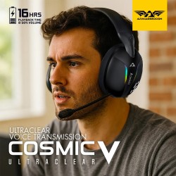 Armaggeddon Cosmic V Gaming Headset USB/3.5mm/2.4G/BT PU Leather Ultraclear White (Boxed) — Buy in Cyprus with Fast Delivery