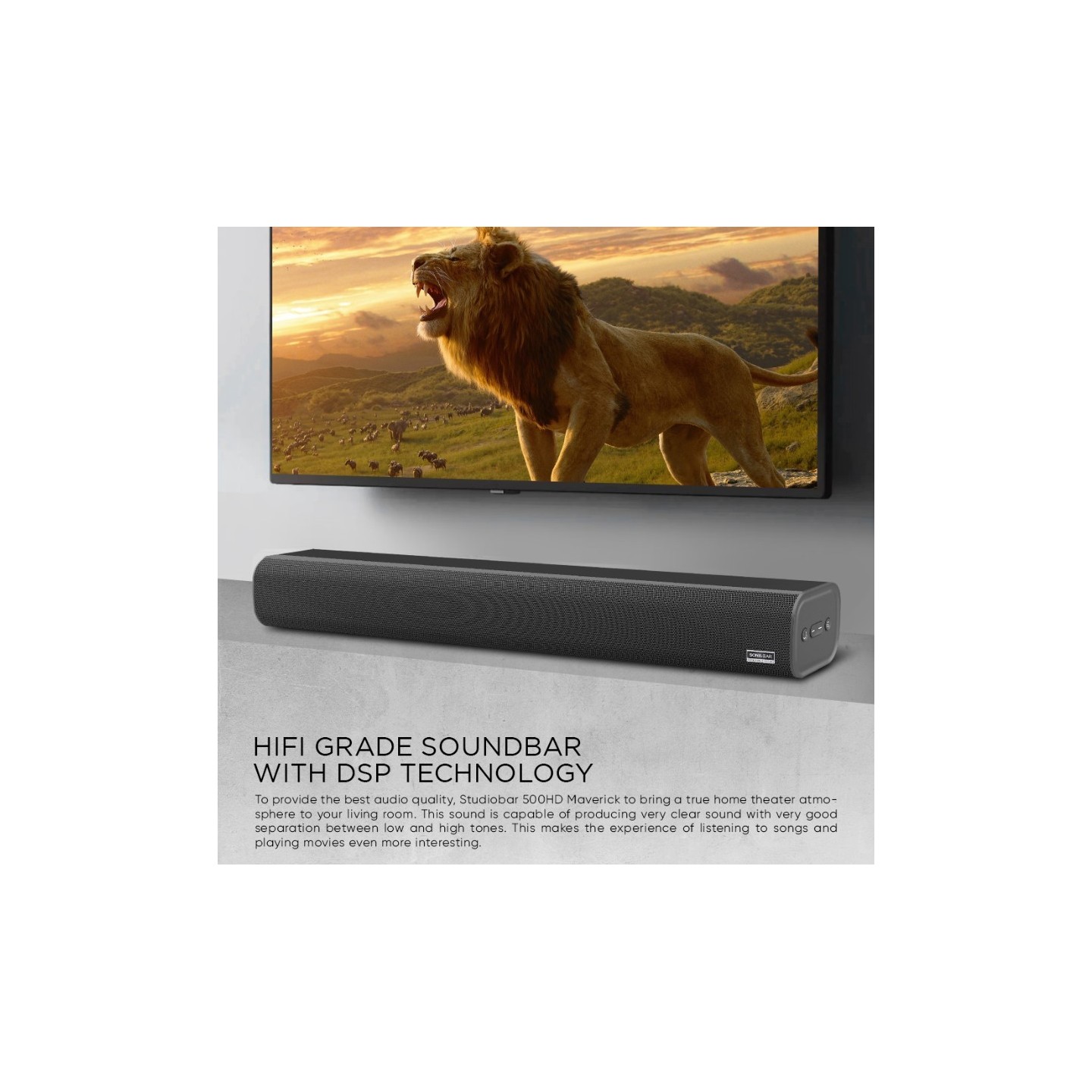 SonicGear Maverick 100W HiFi DSP Soundbar BT-USB-HDMI - STUDIOBAR 500HD - Maverick 100W HiFi DSP Soundbar BT-USB-HDMI
