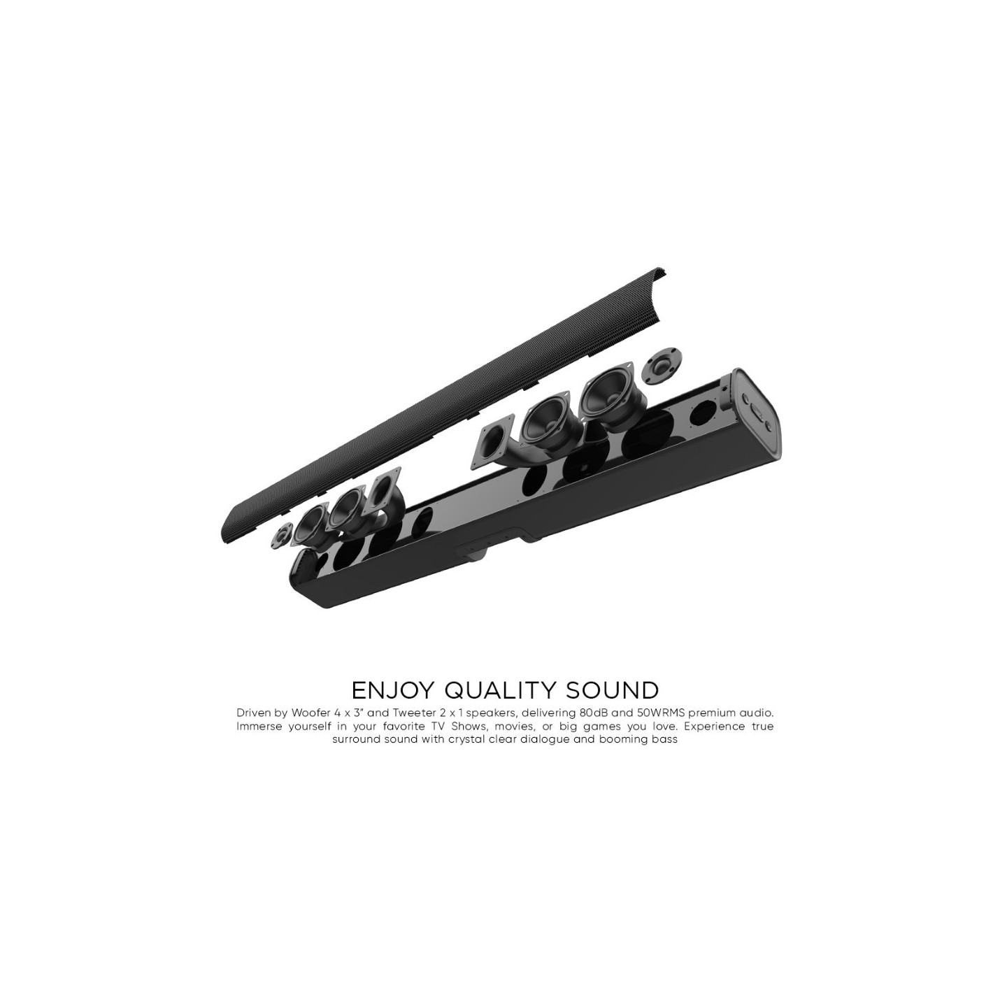 SonicGear Maverick 100W HiFi DSP Soundbar BT-USB-HDMI - STUDIOBAR 500HD - Maverick 100W HiFi DSP Soundbar BT-USB-HDMI