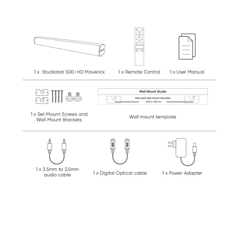 Buy SonicGear Maverick 100W HiFi DSP Soundbar BT-USB-HDMI - STUDIOBAR 500HD - Ma... in Cyprus, Nicosia, Limassol, Larnaka, Pafos