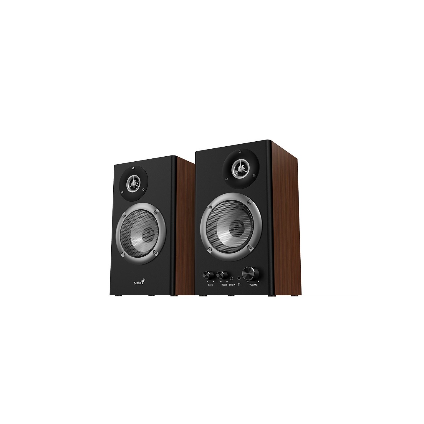 Genius PC Speakers - SP-HF1200B - 2.0 PC Speakers 36W RMS Wood — Buy in Cyprus with Fast Delivery