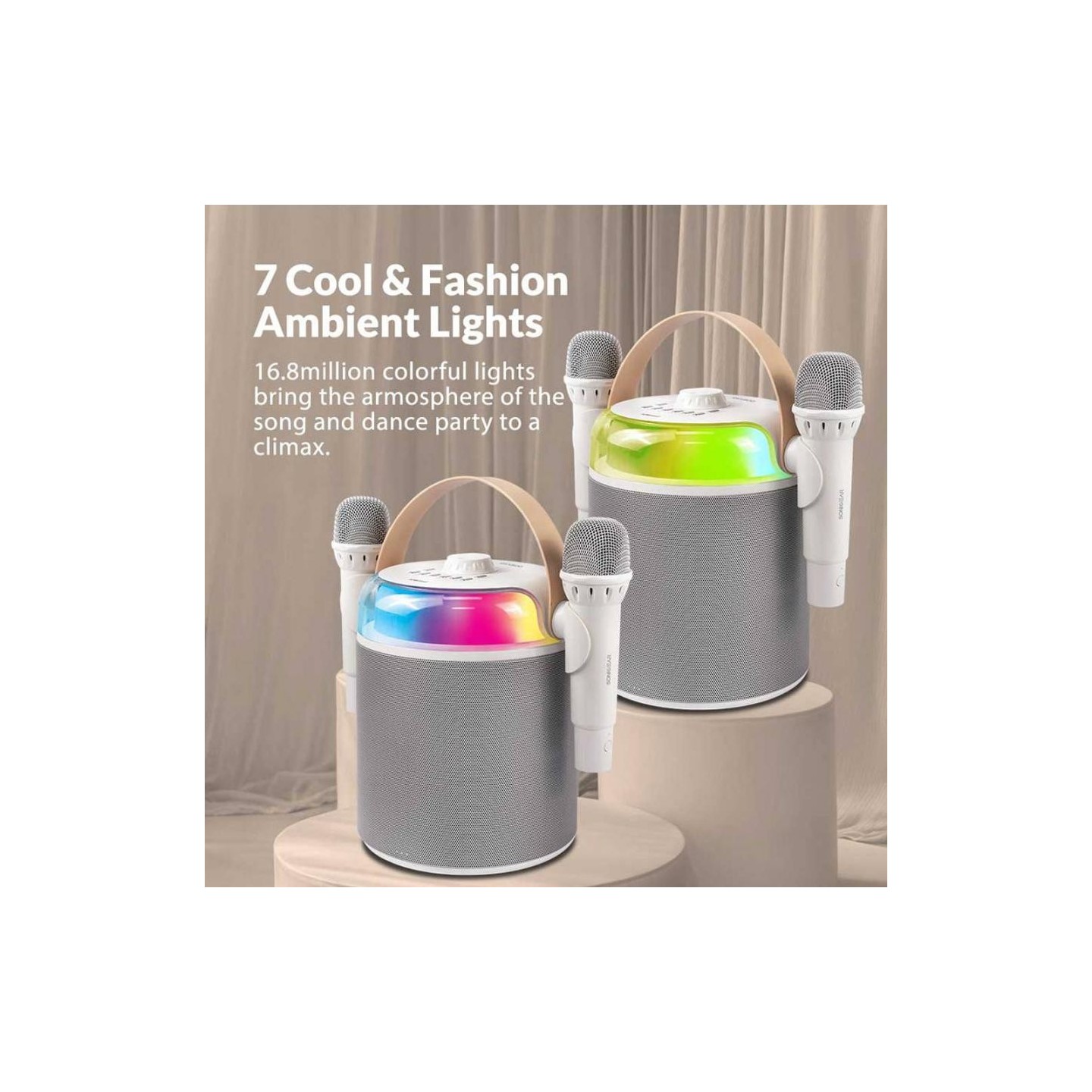 SonicGear Portable Karaoke Kids Speaker iOX White - K800 - BT Wireless Dual Mics — Buy in Cyprus with Fast Delivery