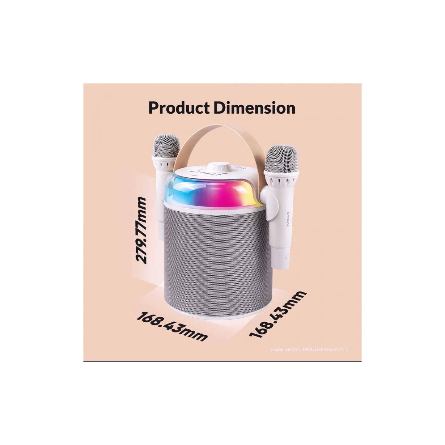 SonicGear Portable Karaoke Kids Speaker iOX White - K800 - BT Wireless Dual Mics — Buy in Cyprus with Fast Delivery