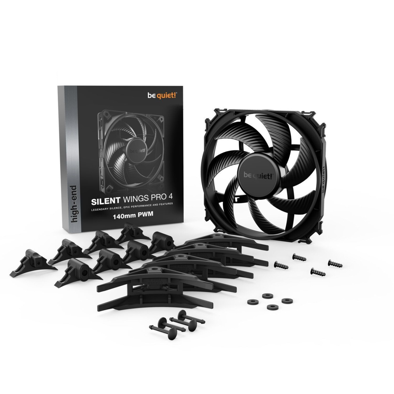 Be Quiet SilentWings PRO 4 140mm PWM - Black, 4-pin PWM, 2400 RPM — Buy in Cyprus with Fast Delivery