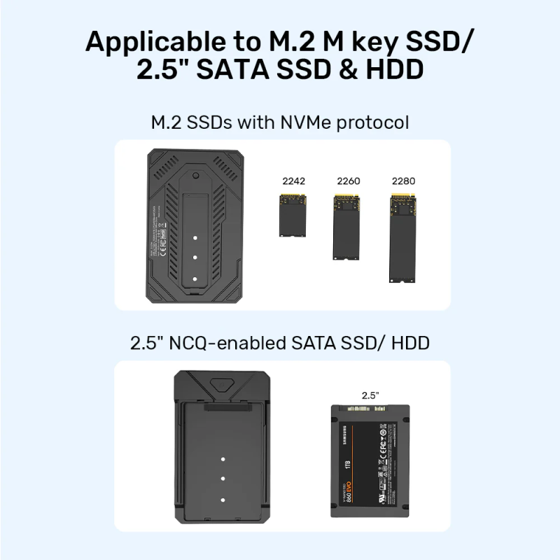 Buy Unitek USB-C M.2 NVMe & 2.5'' SATA 10Gbps Dual Enclosure - S1229C - USB-C M.... in Cyprus, Nicosia, Limassol, Larnaka, Pafos