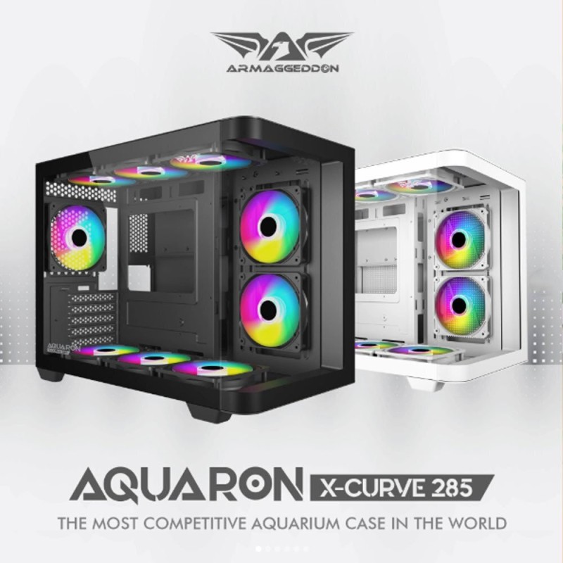 Buy Armaggeddon Gaming Case - AQUARON X-CURVE 285 - M-ATX White in Cyprus, Nicosia, Limassol, Larnaka, Pafos