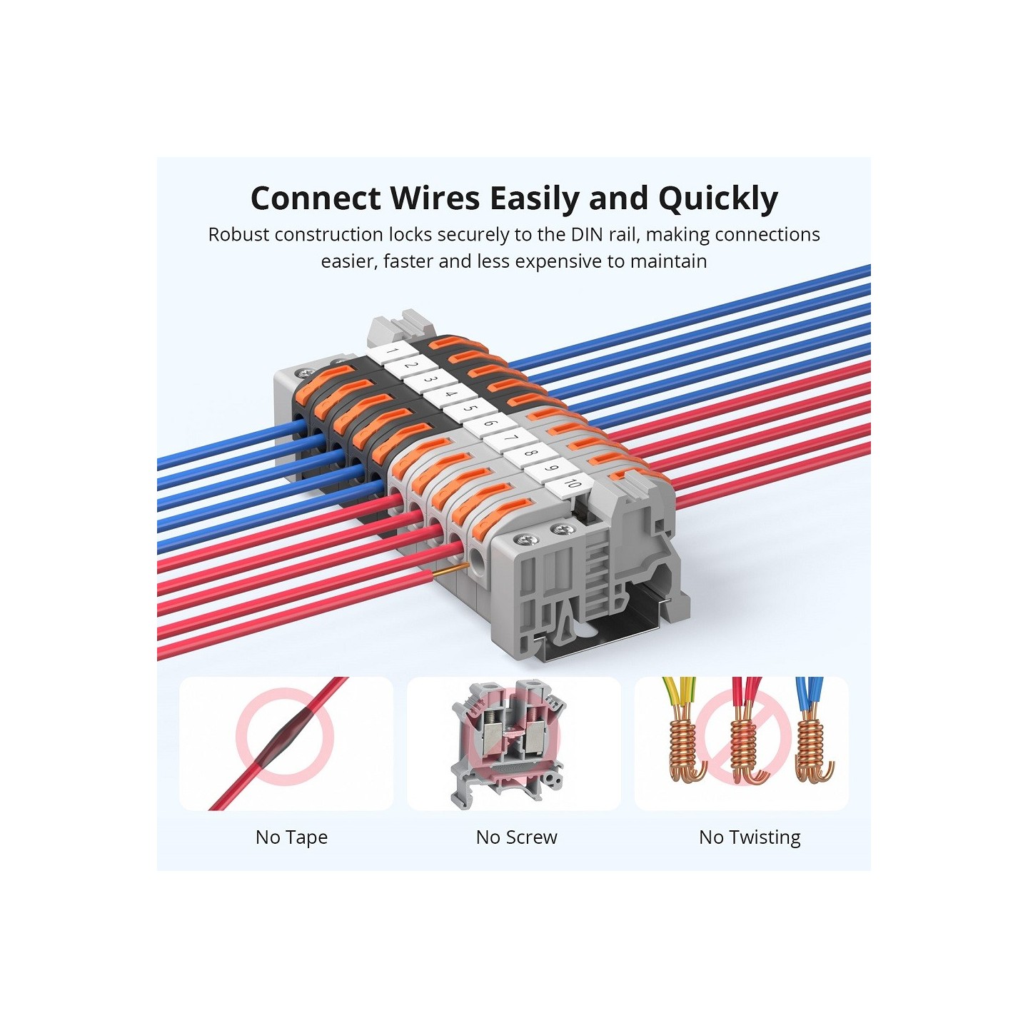 Sonoff DR DIN Rail - 211 - DIN Rail Wire Connectors, 20 Pieces — Buy in Cyprus with Fast Delivery
