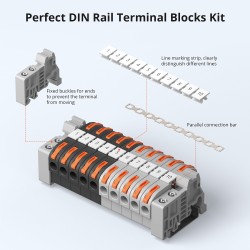 Buy Sonoff DR DIN Rail - 211 - DIN Rail Wire Connectors, 20 Pieces in Cyprus, Nicosia, Limassol, Larnaka, Pafos