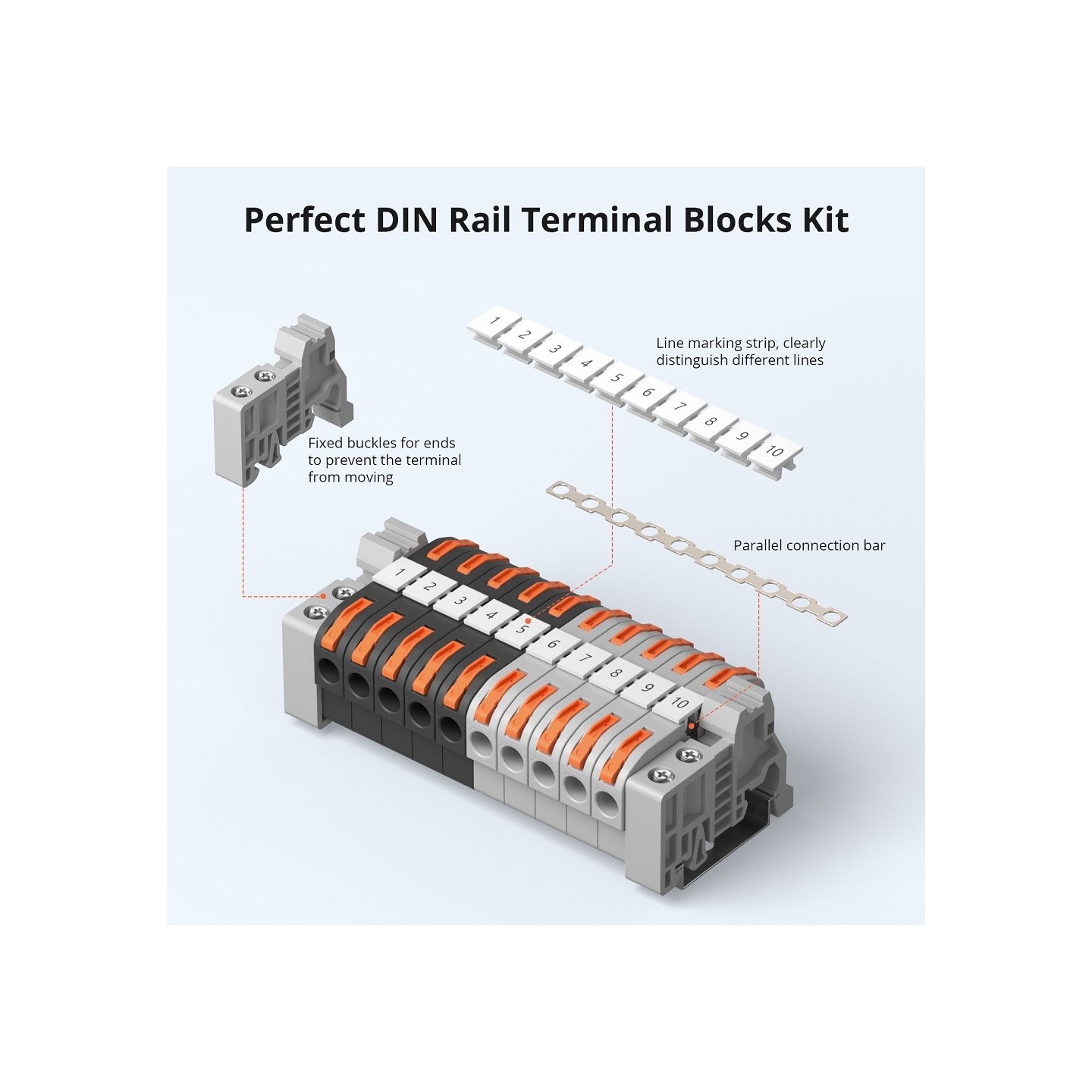 Sonoff DR DIN Rail - 211 - DIN Rail Wire Connectors, 20 Pieces — Buy in Cyprus with Fast Delivery