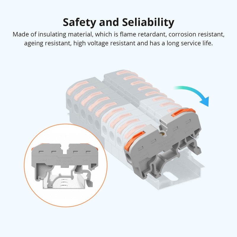 Buy Sonoff DR DIN Rail - 211 - DIN Rail Wire Connectors, 20 Pieces in Cyprus, Nicosia, Limassol, Larnaka, Pafos