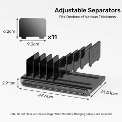 Unitek Charge Station 240W 10-Port 8xUSB-C + 2xUSB-A - P1230CBK01-UK - 240W 10-Port 8xUSB-C + 2xUSB-A