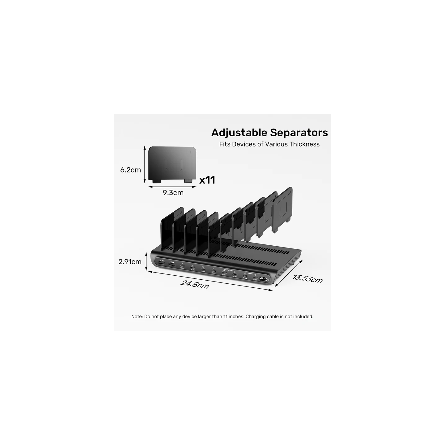 Unitek Charge Station 240W 10-Port 8xUSB-C + 2xUSB-A - P1230CBK01-UK - 240W 10-Port 8xUSB-C + 2xUSB-A