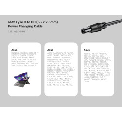 Buy Unitek UCL USB-C to DC Cable - C14116BK - 1.8 m, 65W PD, for Toshiba-Asus, 5... in Cyprus, Nicosia, Limassol, Larnaka, Pafos