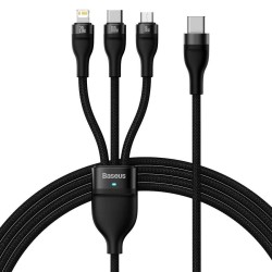 Buy Baseus Cable - 3in1 USB-C Micro Light Flash Series - USB-C 1.5m Black in Cyprus, Nicosia, Limassol, Larnaka, Pafos